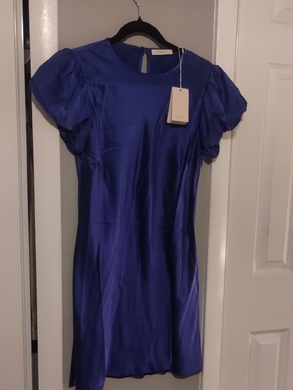 Doen NWT Jewel Dress Lapis Blue M 100% Silk